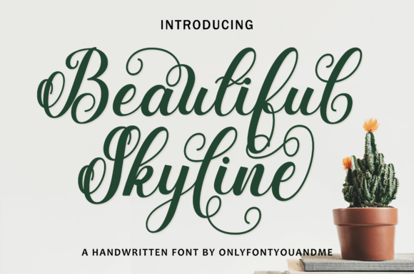 Beautiful Skyline: A Stylish Calligraphy Font for Editorial Design